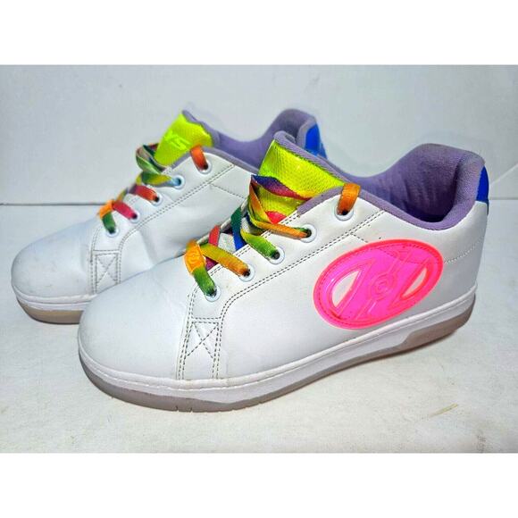 Heelys Glower HE100857 White Womens Size 7 Pink Logo and Rainbow Laces - Picture 2 of 12